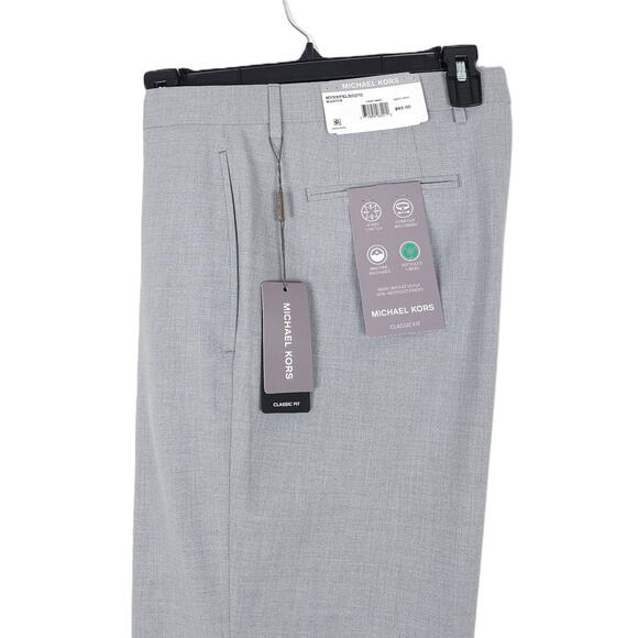 Michael Kors Men's Classic-Fit Stretch Dress Pants Light Grey Solid 36x32 NWT - Picture 1 of 6